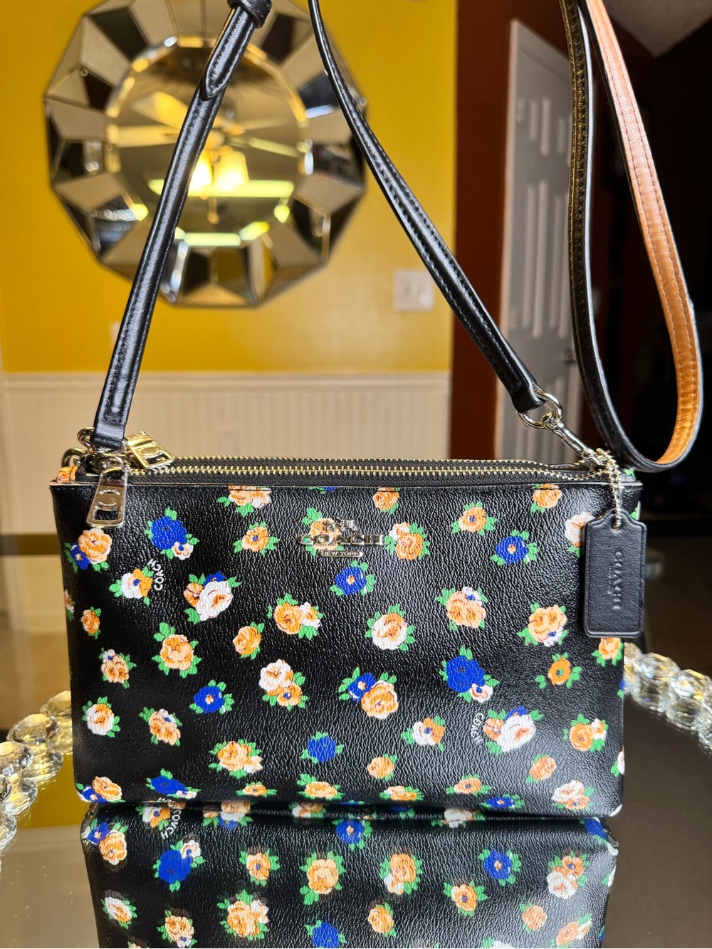 Coach Lyla Crossbody Tea Rose Floral Print Bag.